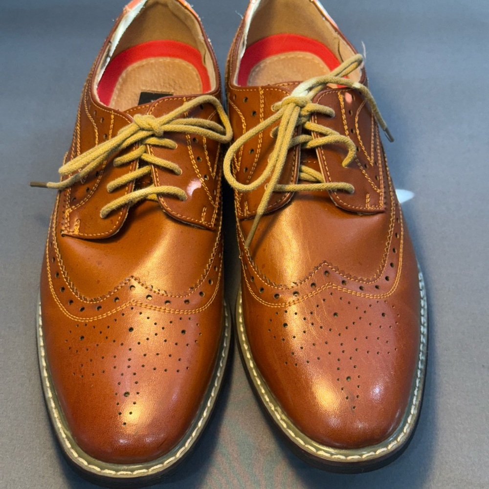 BRUNO MARC NEW YORK Men's Prince 3 Brown Wing Tips Dress Shoes Size 7.5 Med